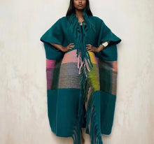 Load image into Gallery viewer, Cocoon color-block tassel trim overcoat