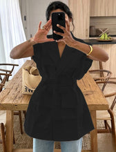 Load image into Gallery viewer, Sleeveless V-neck lapel utility vest jacket/top