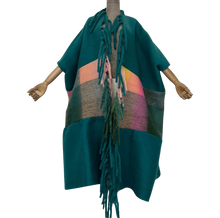 Load image into Gallery viewer, Cocoon color-block tassel trim overcoat