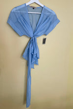Load image into Gallery viewer, Cuffed cap sleeve wrap waist tie top