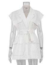 Load image into Gallery viewer, Sleeveless V-neck lapel utility vest jacket/top