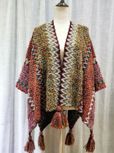 Load image into Gallery viewer, Poncho knitted Cloak+Cape tassel sweater cardigan