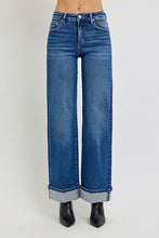 Load image into Gallery viewer, High-Rise dark wide leg tummy control denim