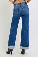 Load image into Gallery viewer, High-Rise dark wide leg tummy control denim