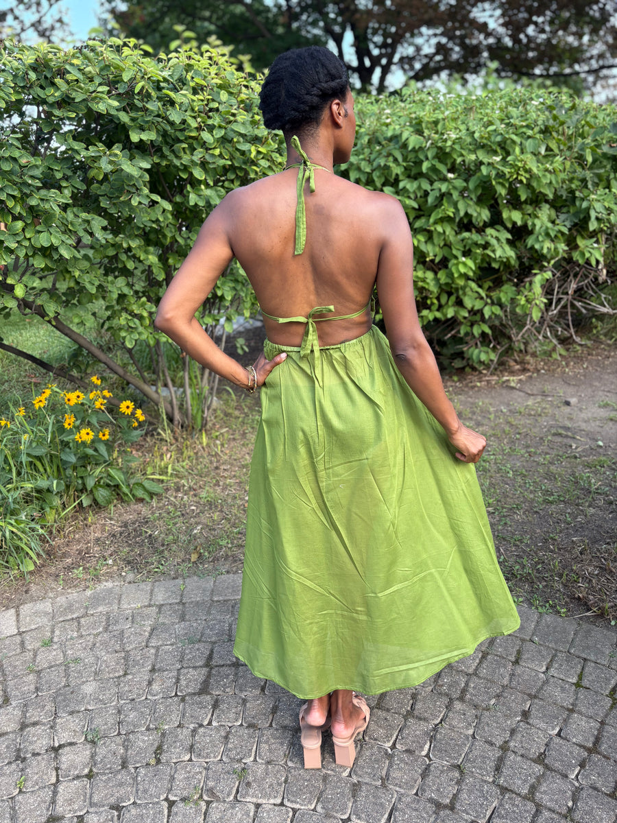 backless halter neck plunge dress midi cocktail+beach cover up L / African print mud cloth Size:US 14 / UK 18 / EU 44 lace western wedding dress For that effortless just Elegant Baby Shower Dresses