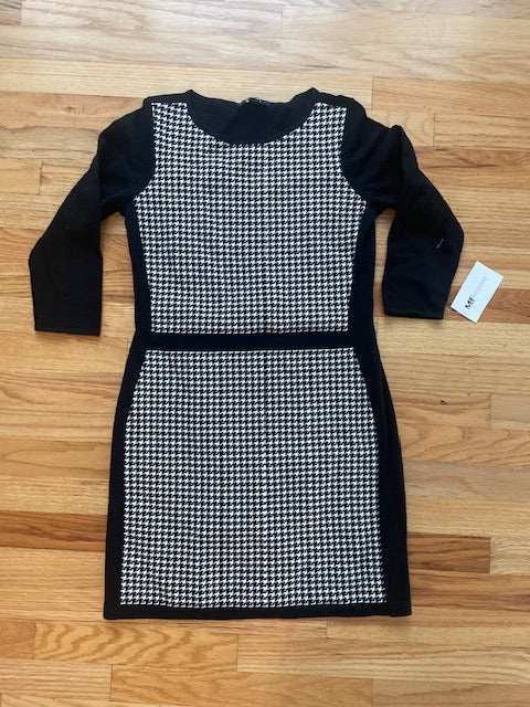 chaps knit dress Chaps black/white houndstooth print sweater dress, size 1X! Comfortable!