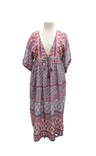 Load image into Gallery viewer, Deep V floral batik maxi dress