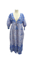 Load image into Gallery viewer, Deep V floral batik maxi dress