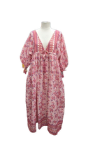 Load image into Gallery viewer, Deep V floral batik maxi dress