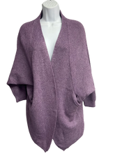 Load image into Gallery viewer, Ribbed knit dolman sleeve cardigan sweater