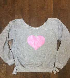 Heart-full embellished printed sweatshirt