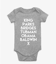 Load image into Gallery viewer, Baby Historical Figures (BHM inspired) onesies