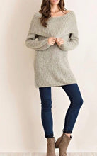 Load image into Gallery viewer, ENTRO off-the shoulder chunky ribbed knit sweater dress