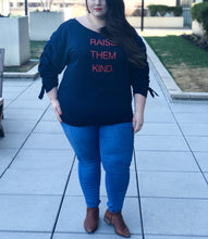 Load image into Gallery viewer, Raise Them Kind embellished side ruching sweatshirt