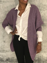 Load image into Gallery viewer, Ribbed knit dolman sleeve cardigan sweater