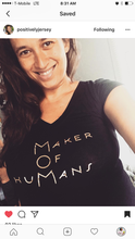 Load image into Gallery viewer, MOM "Maker Of HuMans" v-neck short sleeve fitted t-shirt