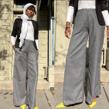 Load image into Gallery viewer, Gathered waist wide leg relax fit pants