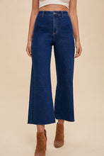 Load image into Gallery viewer, Stretch high rise wide leg cropped denim jean