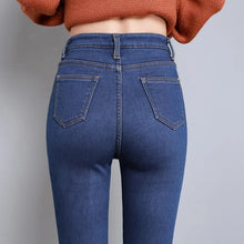 Load image into Gallery viewer, Fleeced line thermal slim fit jeans