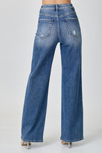 Load image into Gallery viewer, High rise wide leg light distressed side panel jeans