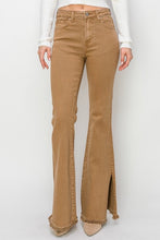 Load image into Gallery viewer, High Rise side split flare leg jeans