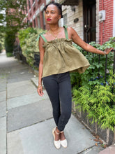 Load image into Gallery viewer, Shoulder Tie Gathered Linen Top