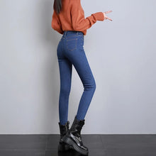 Load image into Gallery viewer, Fleeced line thermal slim fit jeans