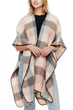 Load image into Gallery viewer, Plaid pashmina poncho