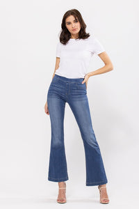 Mid-Rise pull-on FLARE jeggings