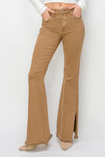 Load image into Gallery viewer, High Rise side split flare leg jeans