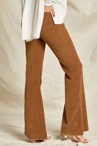 High Rise stretch corduroy flare leg pants