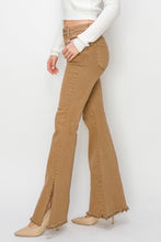 Load image into Gallery viewer, High Rise side split flare leg jeans