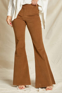 High Rise stretch corduroy flare leg pants