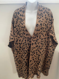 ANIMAL print sweater knit wrap