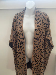 ANIMAL print sweater knit wrap