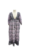Load image into Gallery viewer, Deep V floral batik maxi dress