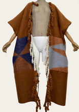 Load image into Gallery viewer, Cocoon color-block tassel trim coat