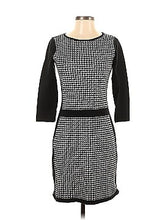 Load image into Gallery viewer, CHAPS petite houndstooth fitted sweater knit dress