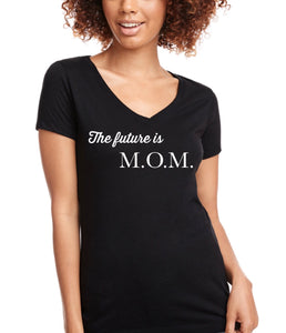 The Future is M.O.M ss v-neck fitted t-shirt