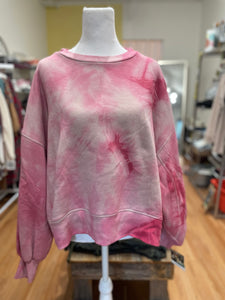 Bleach tie-dye Shibori style cropped sweatshirt