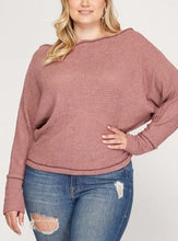 Load image into Gallery viewer, Long sleeve thermal knit batwing top