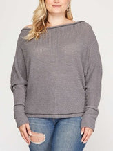 Load image into Gallery viewer, Long sleeve thermal knit batwing top