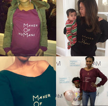 Load image into Gallery viewer, MOM embellished sweatshirt &quot;Maker Of HuMans&quot; pullover