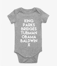 Load image into Gallery viewer, Baby Historical Figures (BHM inspired) onesies