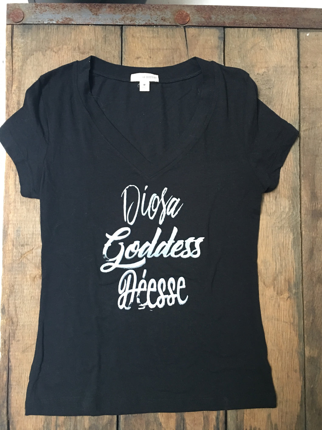 Goddess (3 different ways) v-neck fitted ss t-shirt