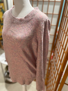 THE LOFT soft brushed crewneck confetti speckled sweater