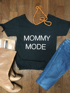 Mommy Mode gathered hem tassel tie sleeve t-shirt