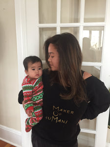 MOM embellished sweatshirt "Maker Of HuMans" pullover