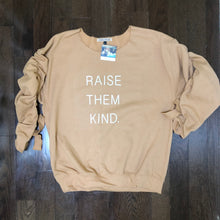 Load image into Gallery viewer, Raise Them Kind embellished side ruching sweatshirt
