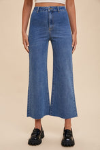 Load image into Gallery viewer, Stretch high rise wide leg cropped denim jean